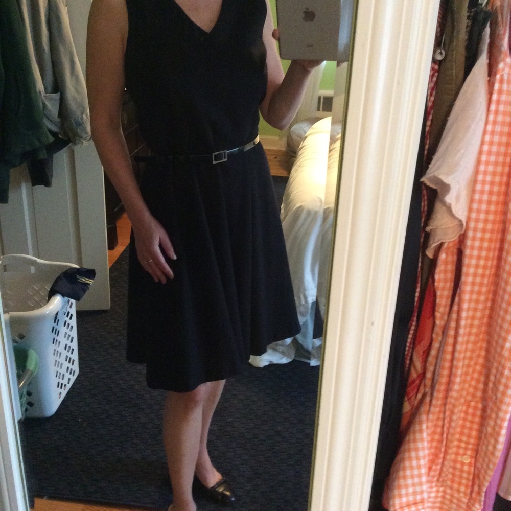 A-line fully lined belted dress